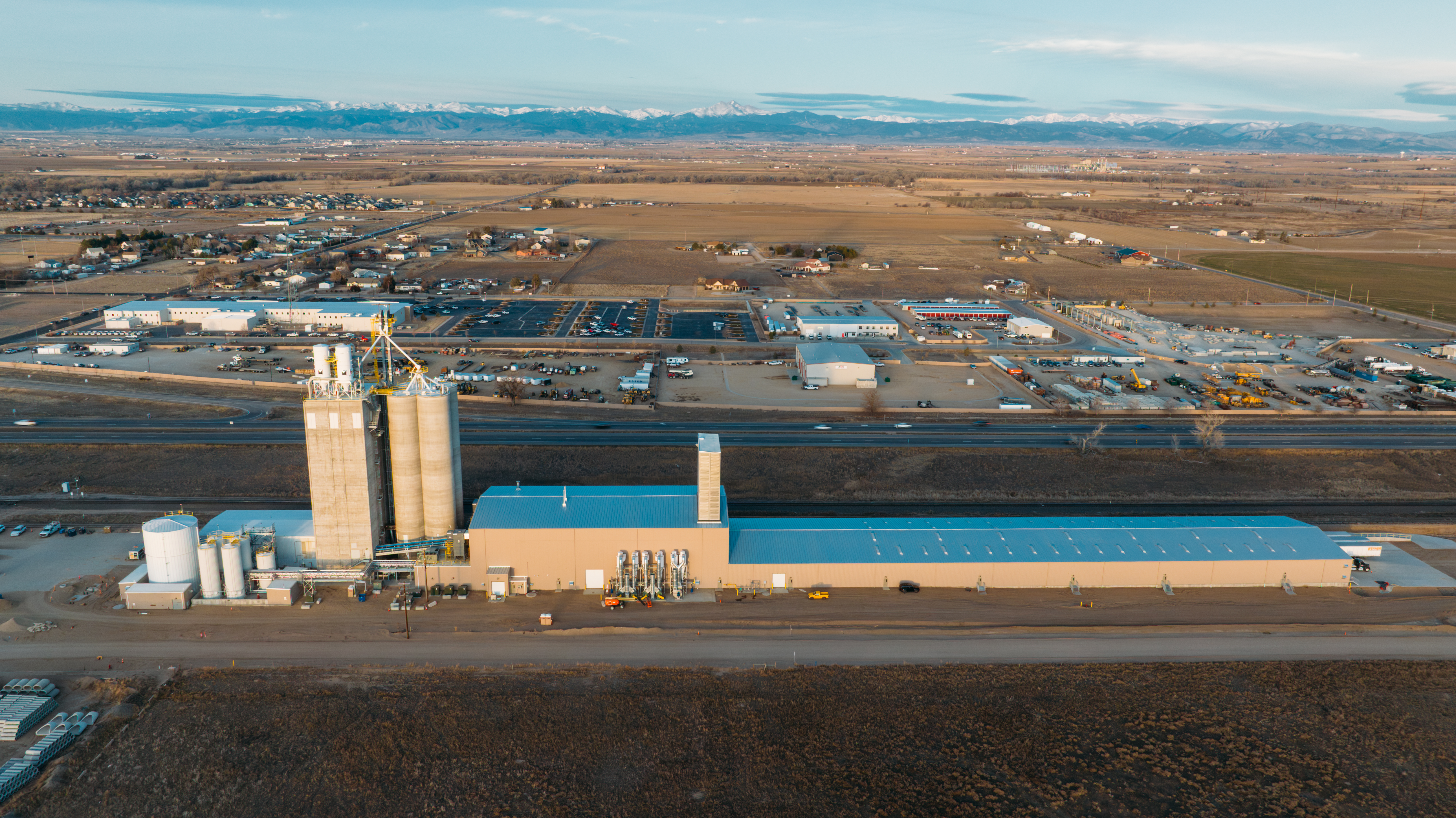 Drone shot of facility